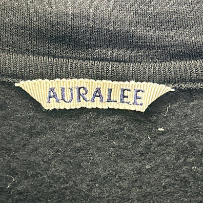 AURALEE Auralee A25AP01WU black LIGHT WOOL SWEAT HALF ZIP top