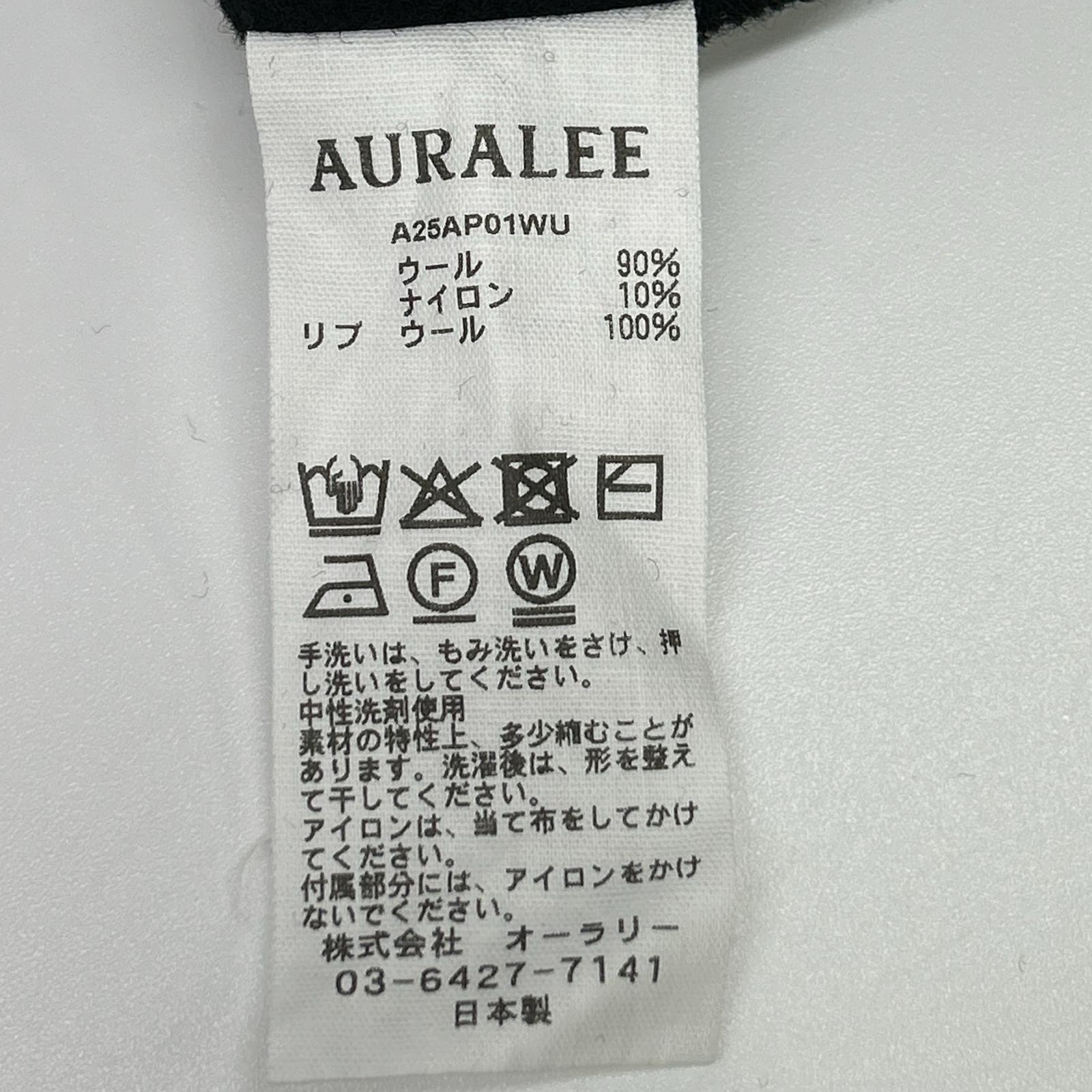 AURALEE オーラリー A25AP01WU ブラック LIGHT WOOL SWEAT HALF ZIP トップス