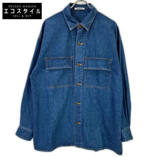 AURALEE オーラリー A25SS01SD SELVEDGE LIGHT OZ DENIM SHIRT トップス
