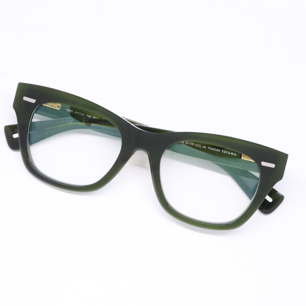 YUICHI TOYAMA ユウイチトヤマ 【美品】U-175 COL.04 ORD ウェリントンシェイプ アイウェア 眼鏡