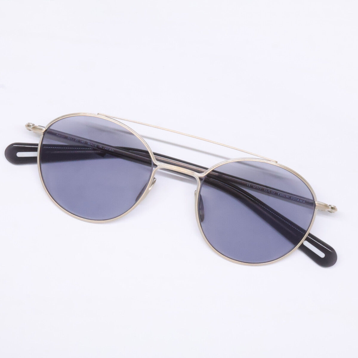 YUICHI TOYAMA ユウイチトヤマ 【美品】U-177 COL.03 Aaron アーロン ダブルブリッジ ボストンシェイプ サングラス