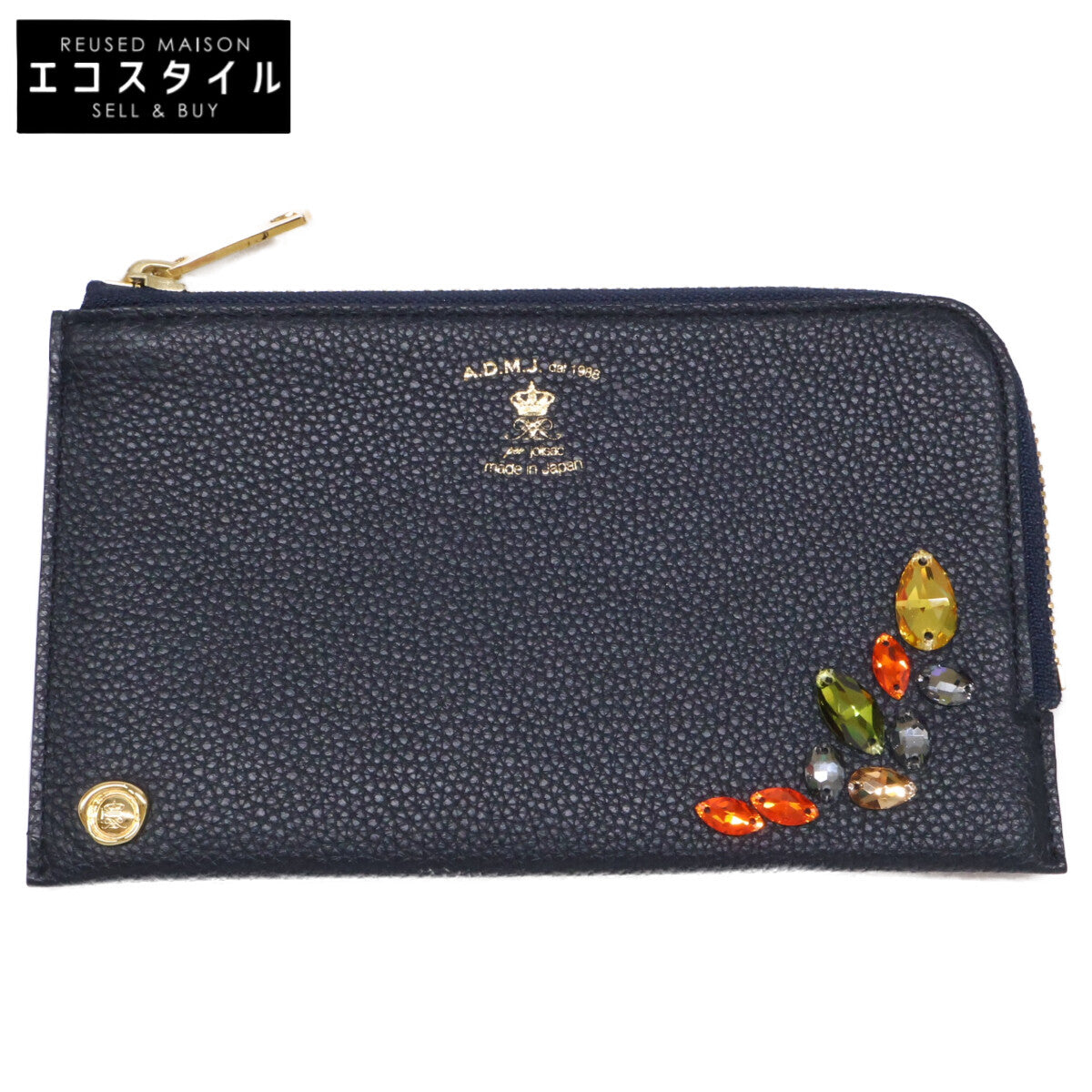 A.D.M.J. Accessoires De Mademoiselle ADMJ 【新品同様】ACS06022J/1 モーツァルト スワロフスキー フラグメントケース 長財布（小銭入れあり）