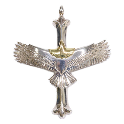 WASHIMITARO 鷲見太郎 新品同様 925 x K18 W-1CROSS-C35 EG-02 cross pendant eagle ペンダントトップ