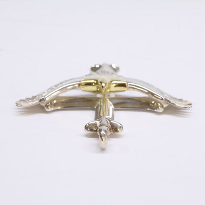 WASHIMITARO 鷲見太郎 新品同様 925 x K18 W-1CROSS-C35 EG-02 cross pendant eagle ペンダントトップ