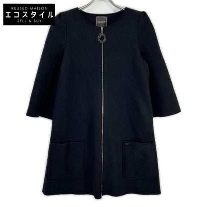 FOXEY フォクシー 27618-KAOFA117NM ビジューファスナー ジップアップ ウール トップス