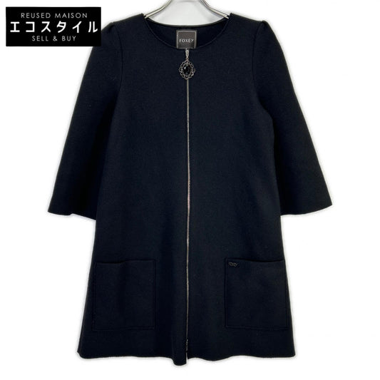 FOXEY フォクシー 27618-KAOFA117NM ビジューファスナー ジップアップ ウール トップス