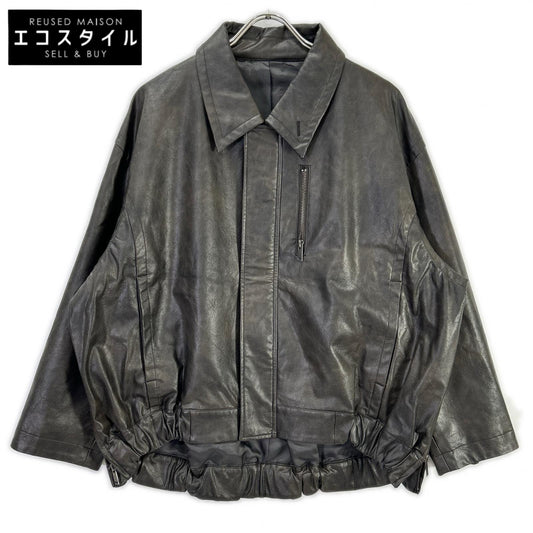 STUDIOUS ステュディオス 125250001 ブラウン フェイクレザースタンドカラーブルゾン ジャケット