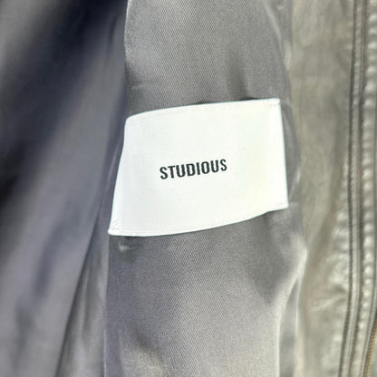 STUDIOUS ステュディオス 125250001 ブラウン フェイクレザースタンドカラーブルゾン ジャケット