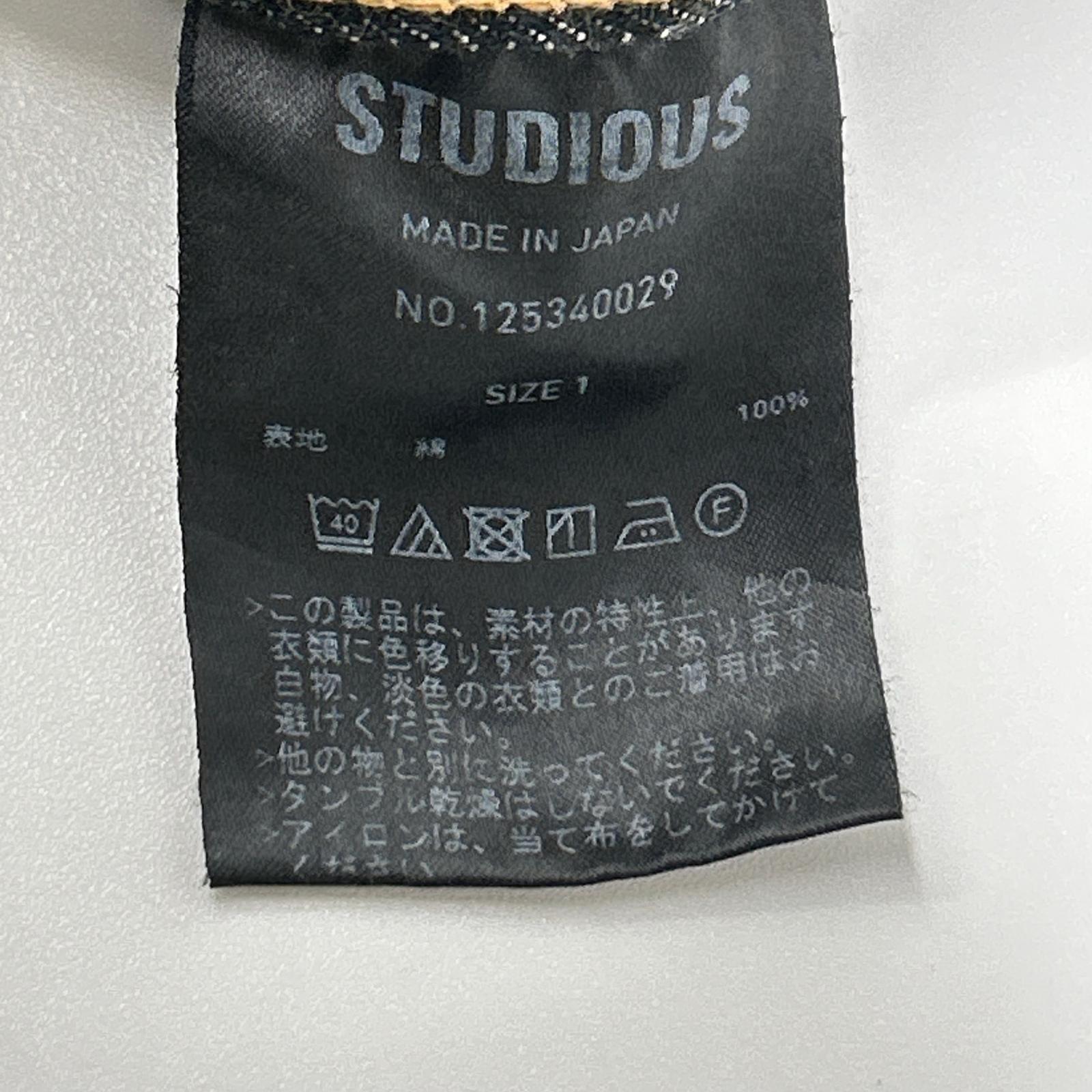 STUDIOUS ステュディオス ブラック 125340029 ダメージバレルレッグジーンズ ボトムス