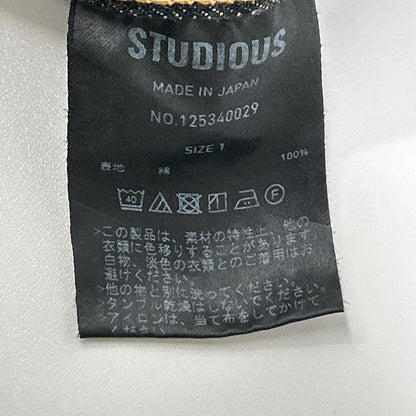 STUDIOUS ステュディオス ブラック 125340029 ダメージバレルレッグジーンズ ボトムス
