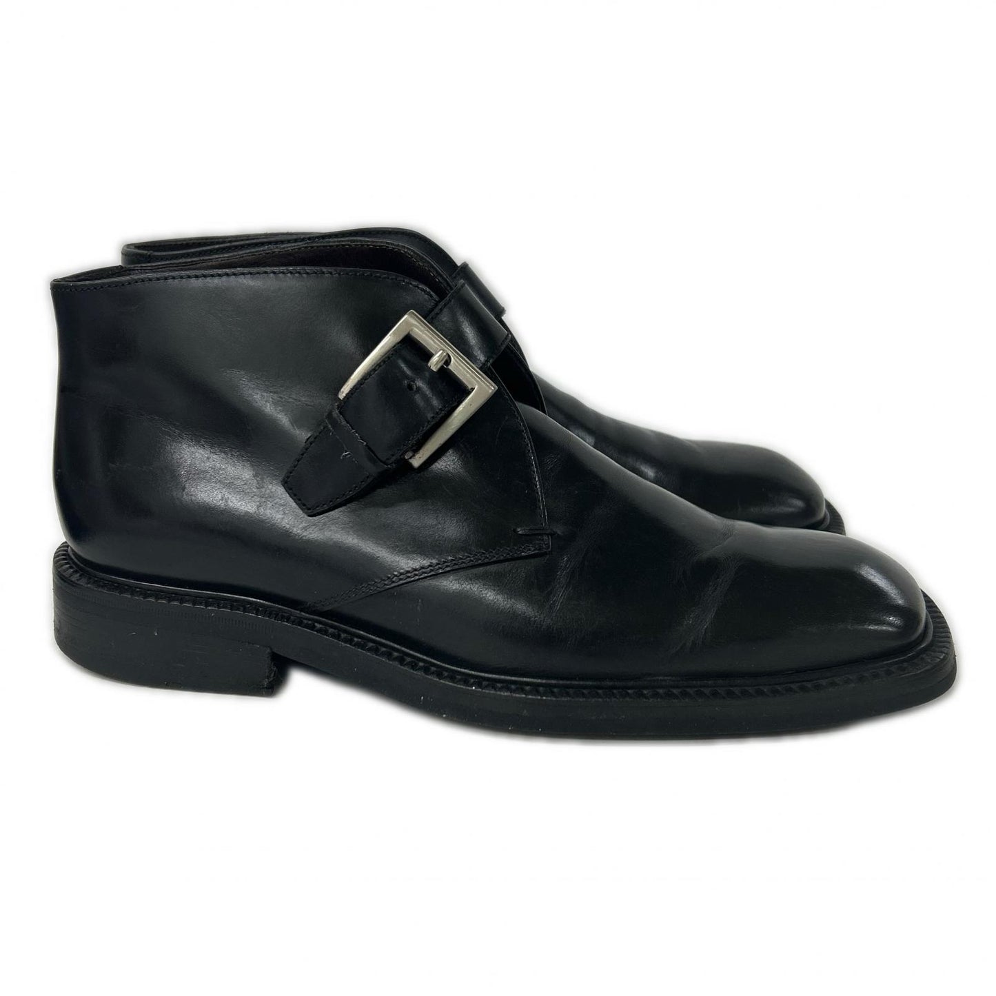 PRADA プラダ スクエアトゥ シングルモンクストラップ ブーツ シューズ