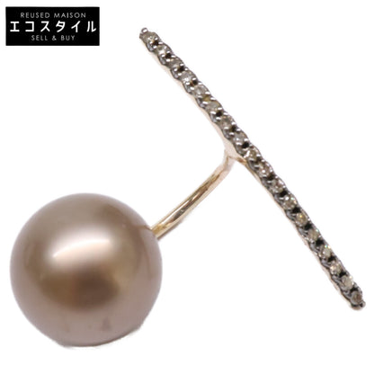 HIROTAKA ヒロタカ K10 0.09 ロングバー ダイヤモンド パールキャッチ 片耳 シングル ピアス