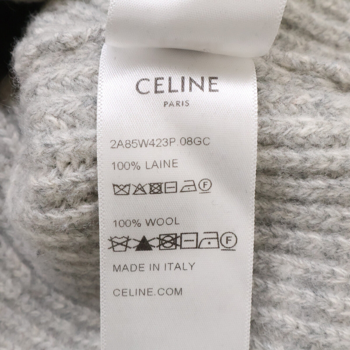 CELINE セリーヌ 【国内正規】2A85W423P エディ期 ウール ロゴ プルオーバー ニットパーカー トップス