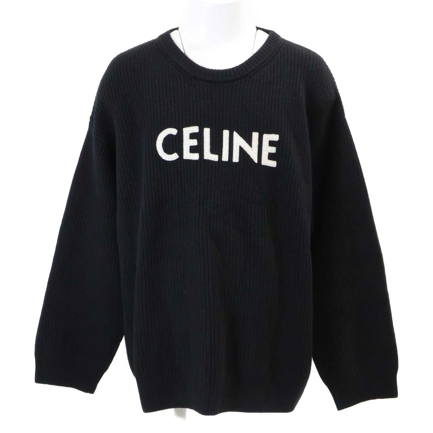 CELINE セリーヌ 【国内正規】2A19R423P ロゴ入り ウール オーバーサイズ クルーネック ニットセーター トップス