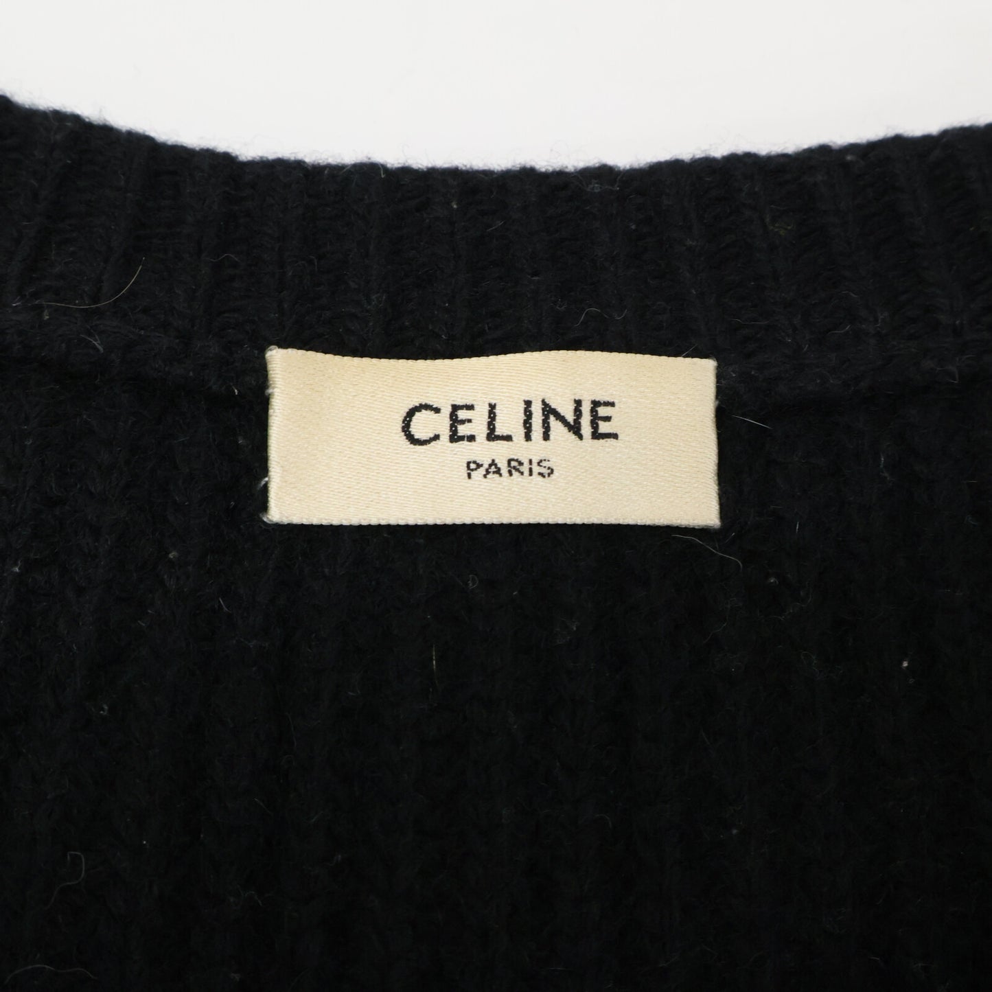 CELINE セリーヌ 【国内正規】2A19R423P ロゴ入り ウール オーバーサイズ クルーネック ニットセーター トップス