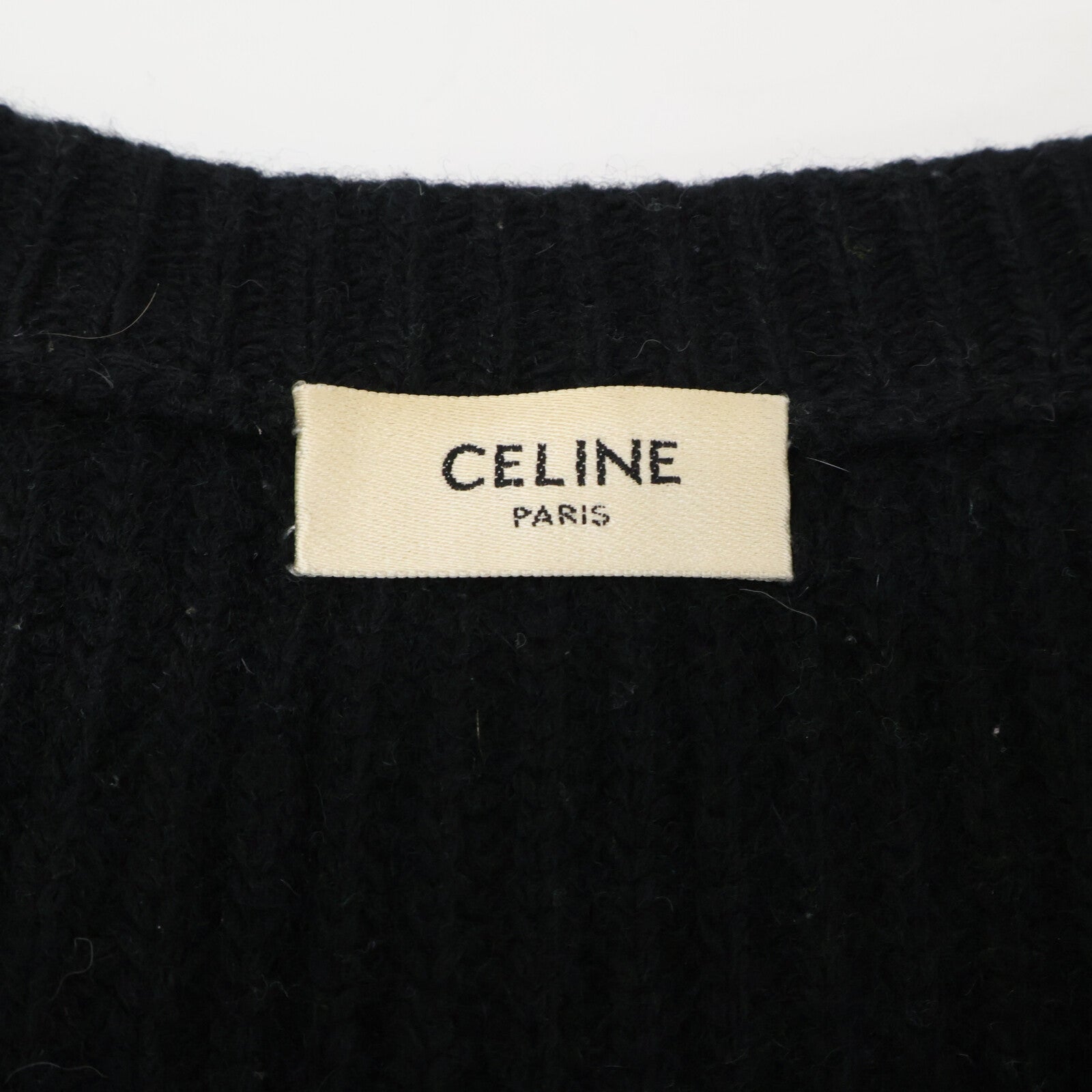 CELINE セリーヌ 【国内正規】2A19R423P ロゴ入り ウール オーバーサイズ クルーネック ニットセーター トップス