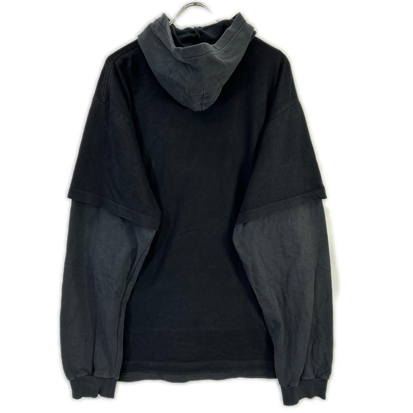 BALENCIAGA バレンシアガ 681029 グラフィックロゴ レイヤードデザイン プルオーバー パーカー トップス