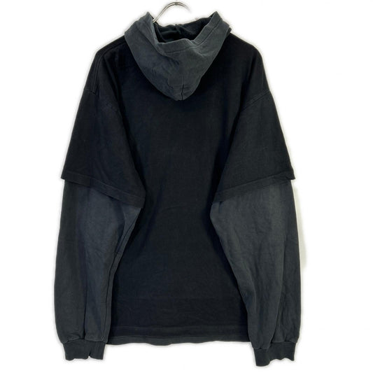 BALENCIAGA バレンシアガ 681029 グラフィックロゴ レイヤードデザイン プルオーバー パーカー トップス
