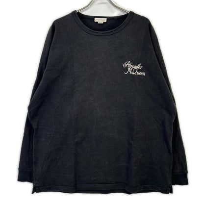 ALEXANDER McQUEEN アレキサンダーマックイーン 687706 ブラック バックロゴ ロンT トップス