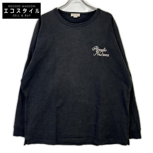 ALEXANDER McQUEEN アレキサンダーマックイーン 687706 ブラック バックロゴ ロンT トップス