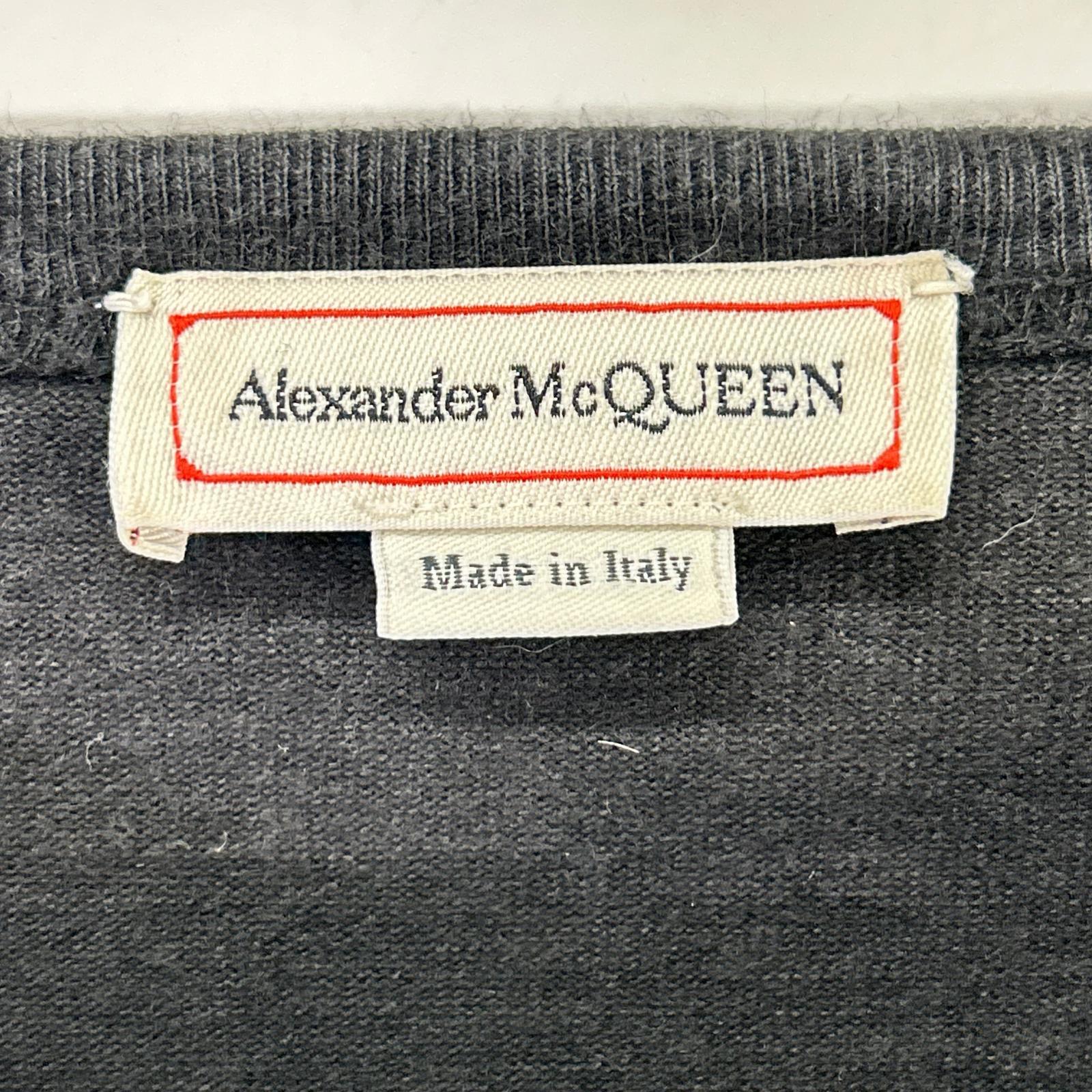 ALEXANDER McQUEEN アレキサンダーマックイーン 687706 ブラック バックロゴ ロンT トップス