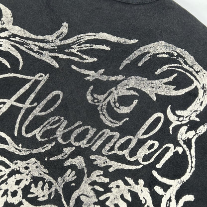 ALEXANDER McQUEEN アレキサンダーマックイーン 687706 ブラック バックロゴ ロンT トップス