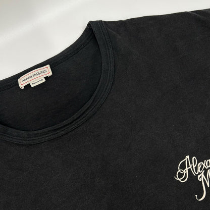 ALEXANDER McQUEEN アレキサンダーマックイーン 687706 ブラック バックロゴ ロンT トップス