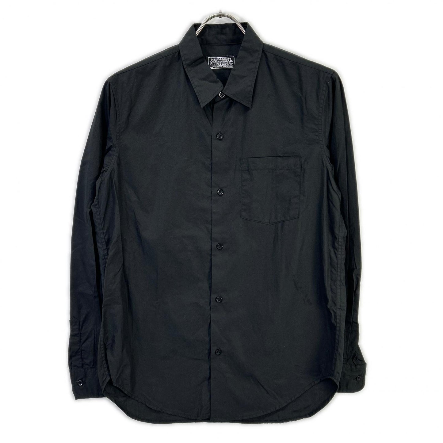 HYSTERIC GLAMOUR ヒステリックグラマー 02213AH09 ブラック TYPE LOGO 長袖シャツ コットン トップス