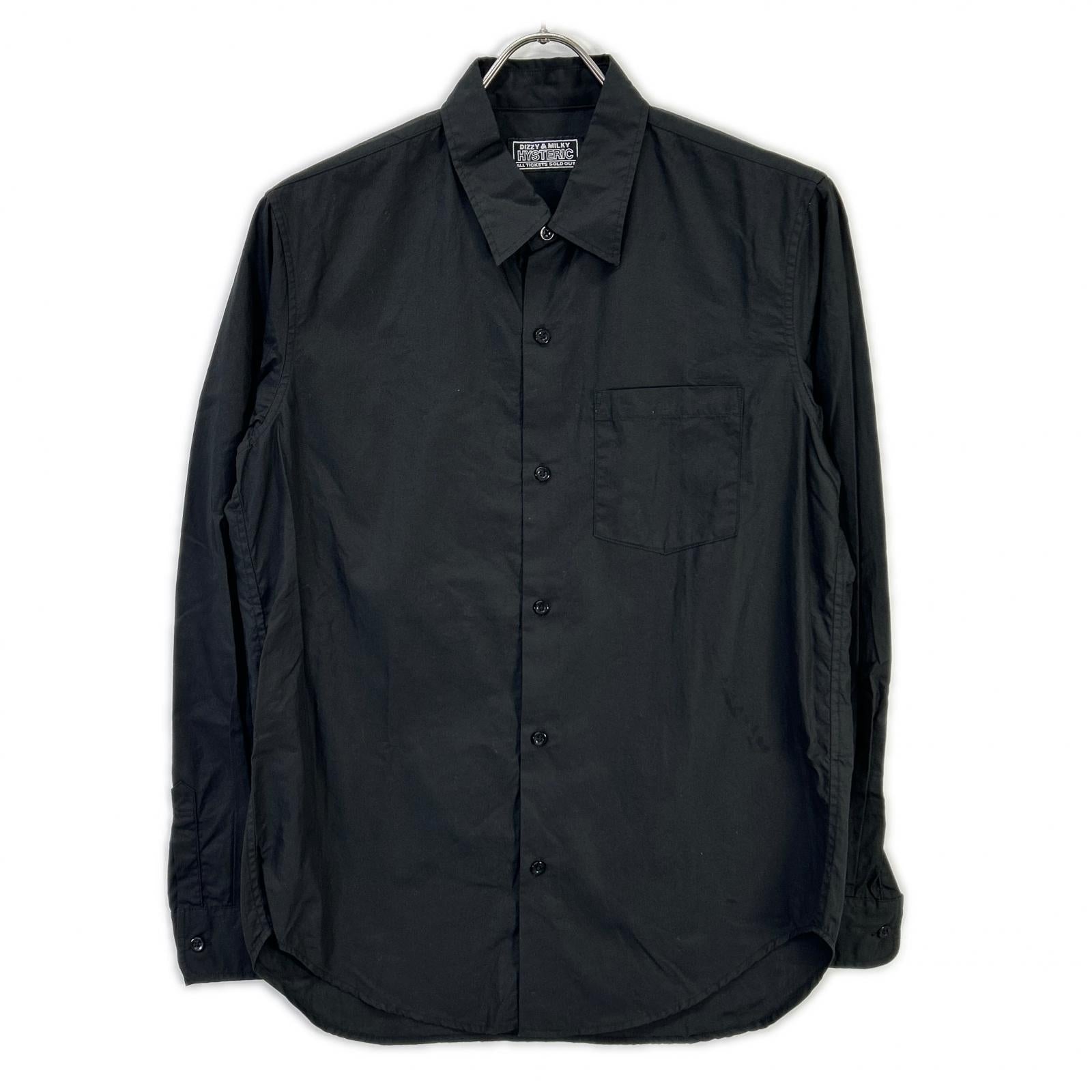 HYSTERIC GLAMOUR ヒステリックグラマー 02213AH09 ブラック TYPE LOGO 長袖シャツ コットン トップス