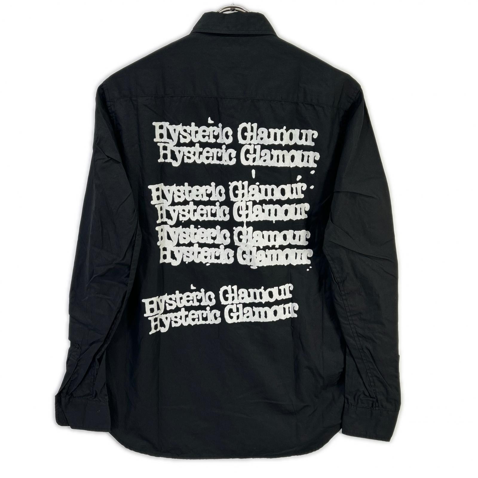 HYSTERIC GLAMOUR ヒステリックグラマー 02213AH09 ブラック TYPE LOGO 長袖シャツ コットン トップス