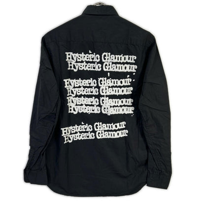 HYSTERIC GLAMOUR ヒステリックグラマー 02213AH09 ブラック TYPE LOGO 長袖シャツ コットン トップス