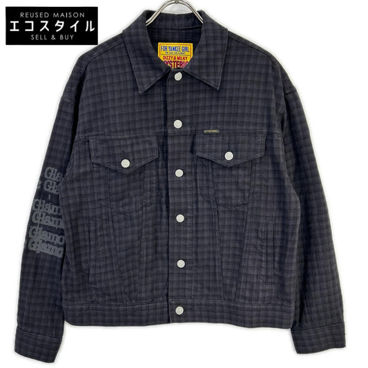 HYSTERIC GLAMOUR ヒステリックグラマー 01251AB03 ブラック TYPE LOGO チェックトラッカージャケット ジャケット