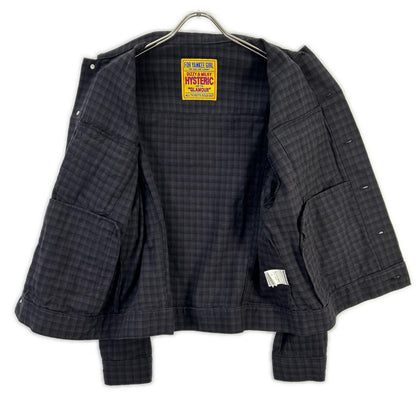 HYSTERIC GLAMOUR ヒステリックグラマー 01251AB03 ブラック TYPE LOGO チェックトラッカージャケット ジャケット