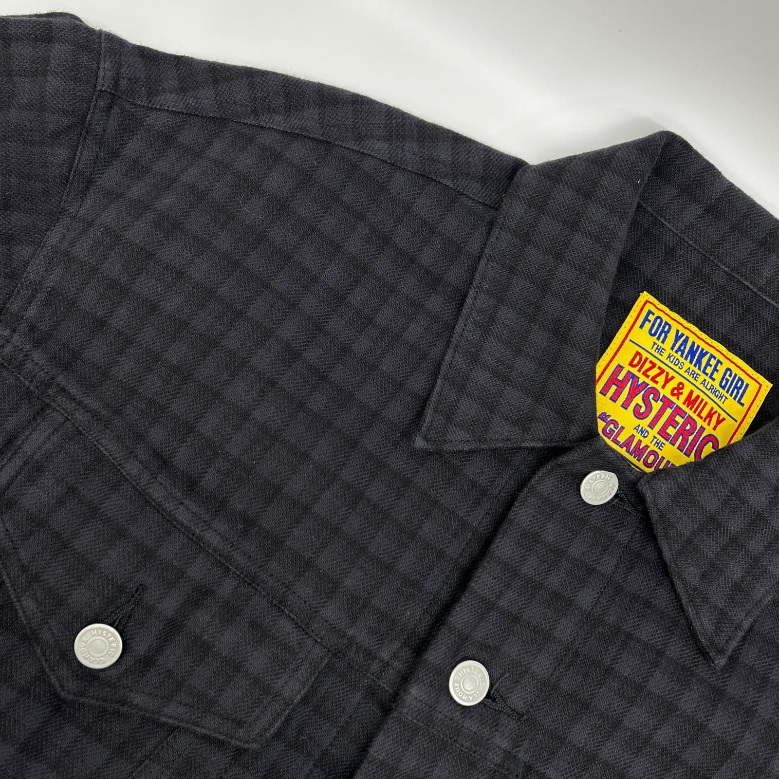 HYSTERIC GLAMOUR ヒステリックグラマー 01251AB03 ブラック TYPE LOGO チェックトラッカージャケット ジャケット