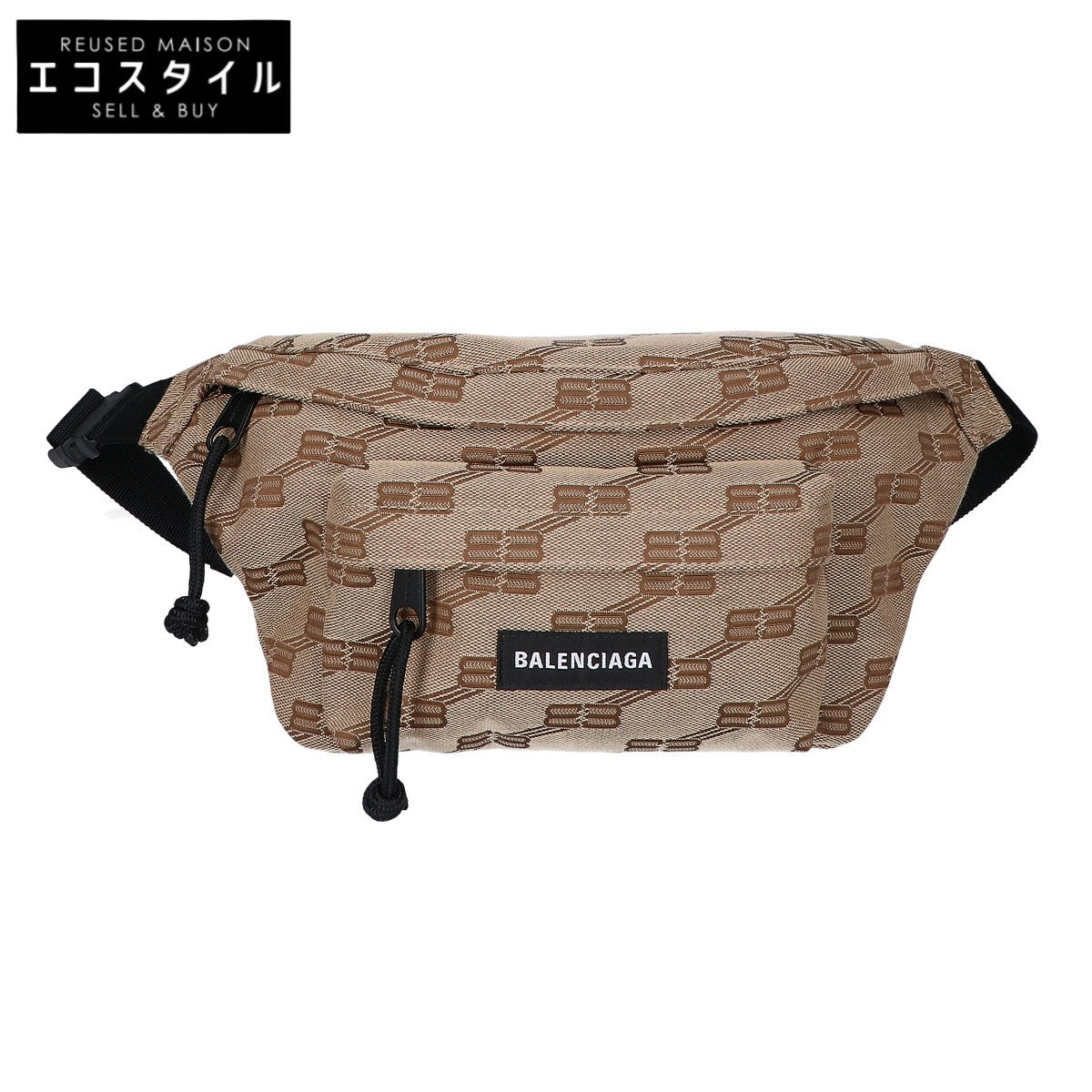 BALENCIAGA バレンシアガ 【新品同様】713042 BBモノグラム ジャカード ベルト バムバッグ ウエストバッグ