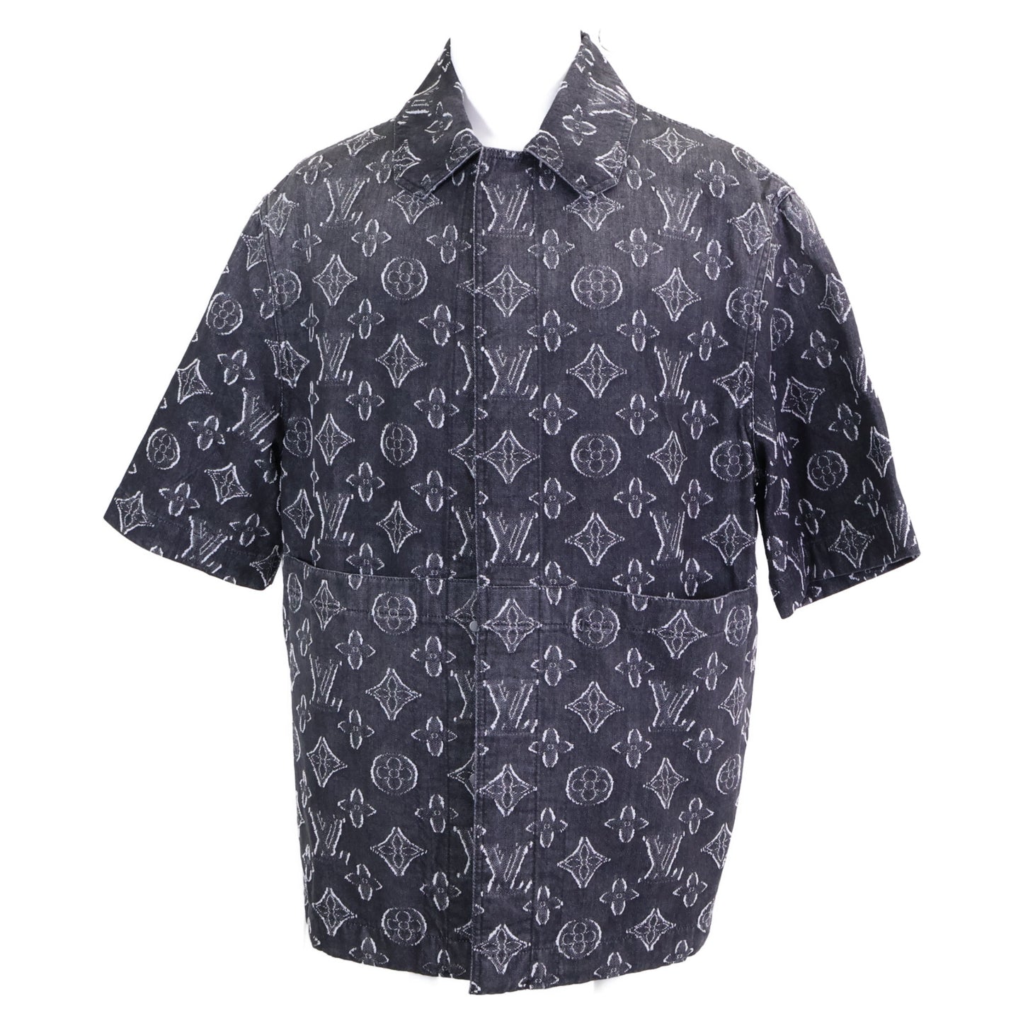 LOUIS VUITTON ルイヴィトン 【新品同様/国内正規/23年製】RM232 ARS HPS73W MONOGRAM CHAMBRAY SS SHHIRT モノグラム シャンブレー 半袖シャツ トップス