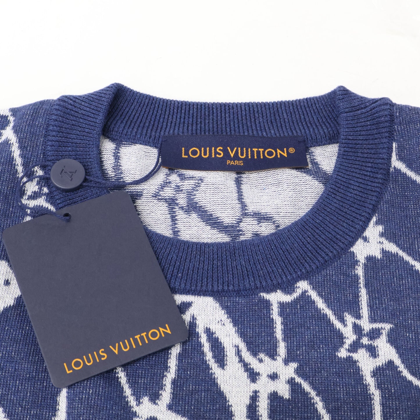 LOUIS VUITTON ルイヴィトン 【新品同様/国内正規/24年製】RM242MM AUR HRN16W モノグラム フィッシュネット 半袖ニットセーター トップス