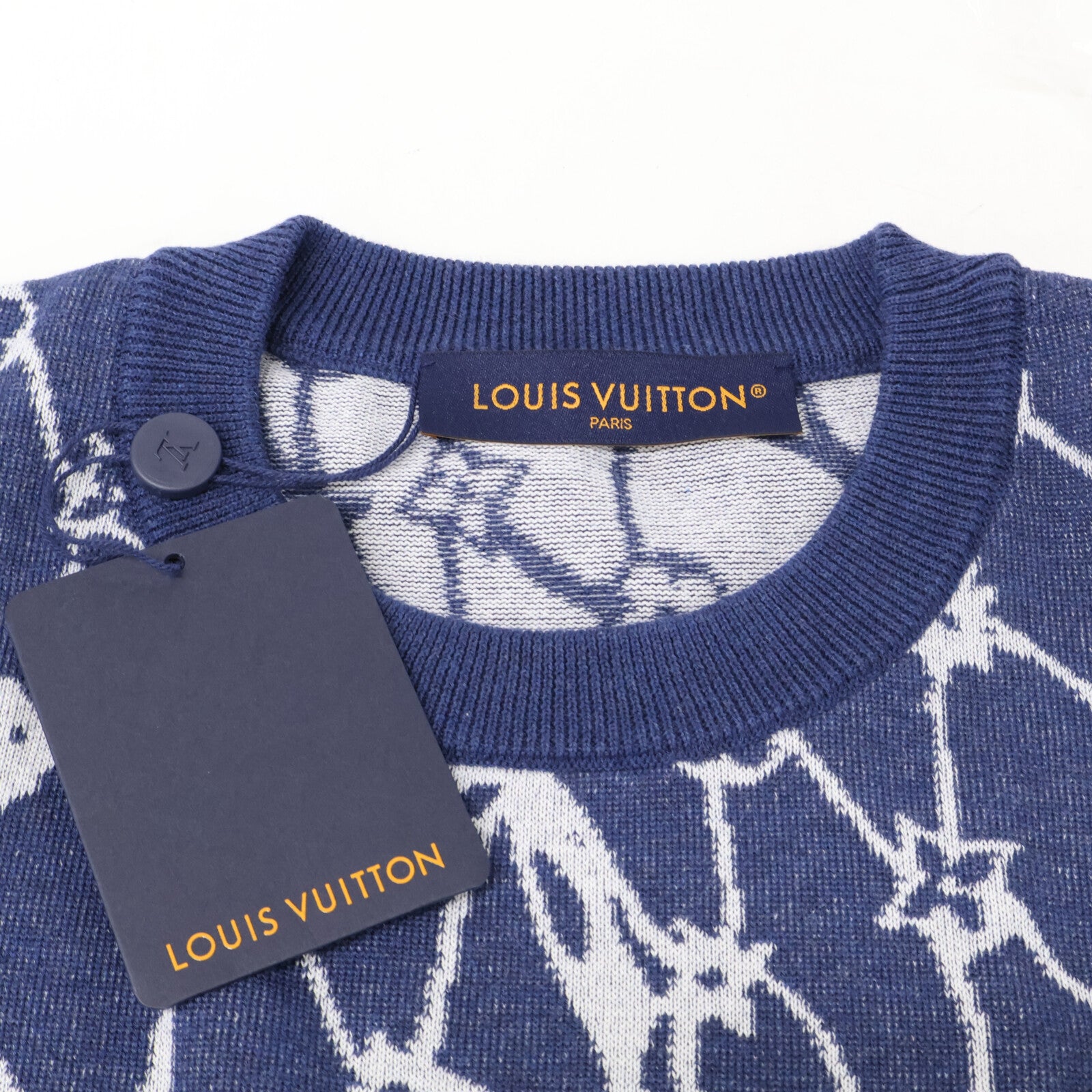 LOUIS VUITTON ルイヴィトン 【新品同様/国内正規/24年製】RM242MM AUR HRN16W モノグラム フィッシュネット 半袖ニットセーター トップス