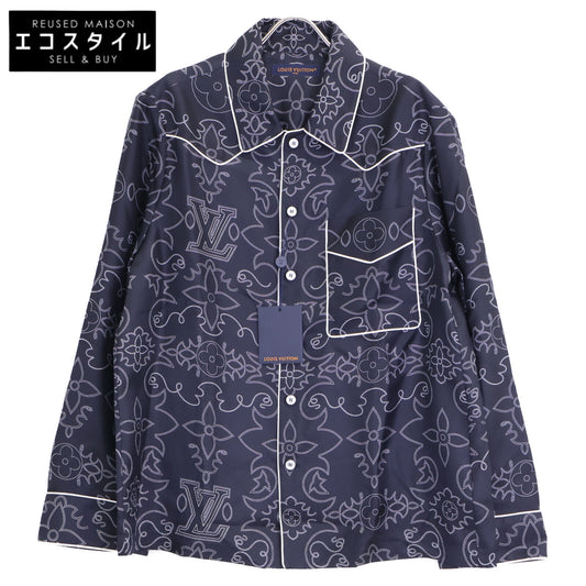 LOUIS VUITTON Louis Vuitton 【Like new/official domestic release/2024 model】1AFWSI/RM242M MRR HRS80W Printed long-sleeve silk pajama overshirt