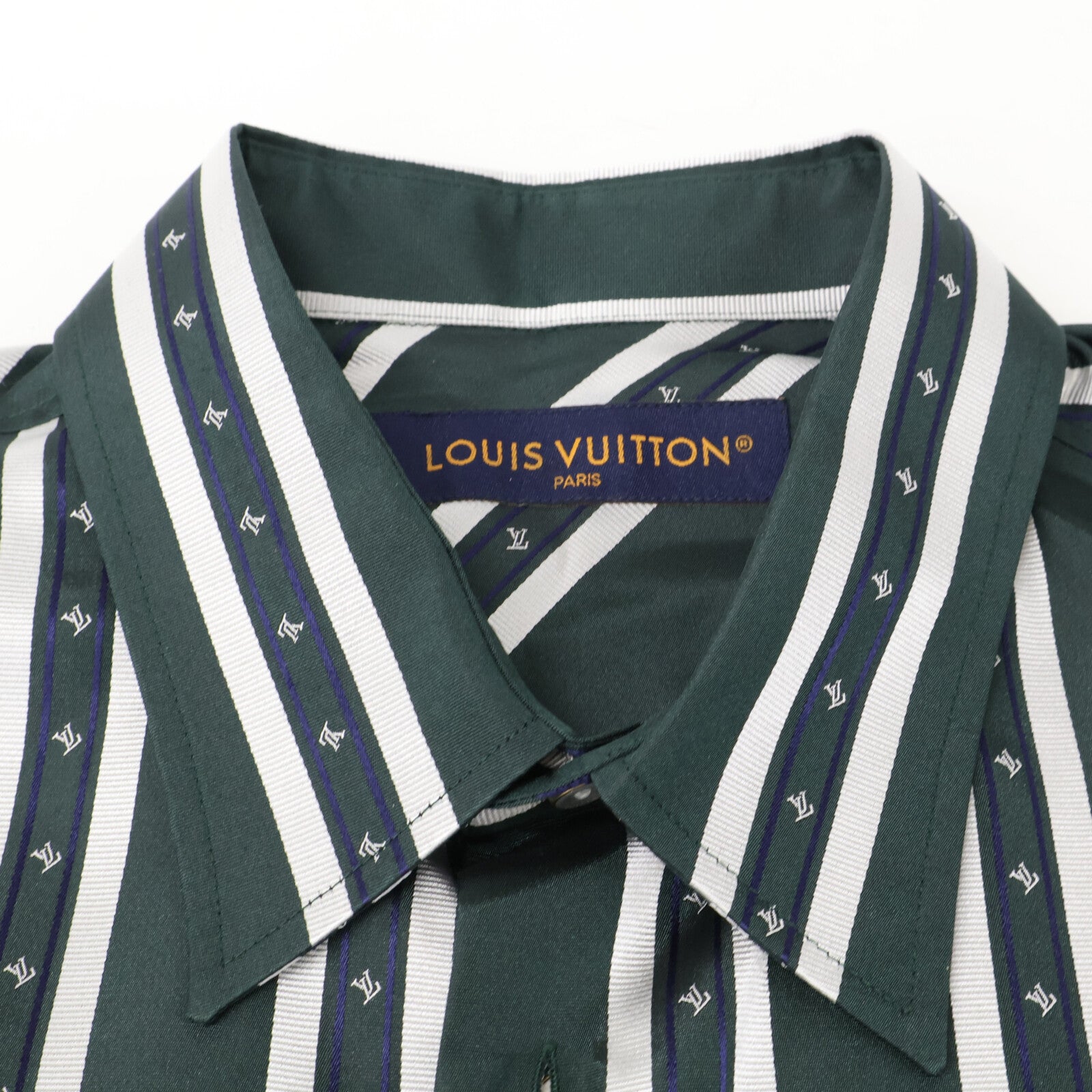 LOUIS VUITTON ルイヴィトン 【新品同様/国内正規/25年製】RM251MM RBR HSS15W ストライプ シルク100％ 長袖シャツ トップス