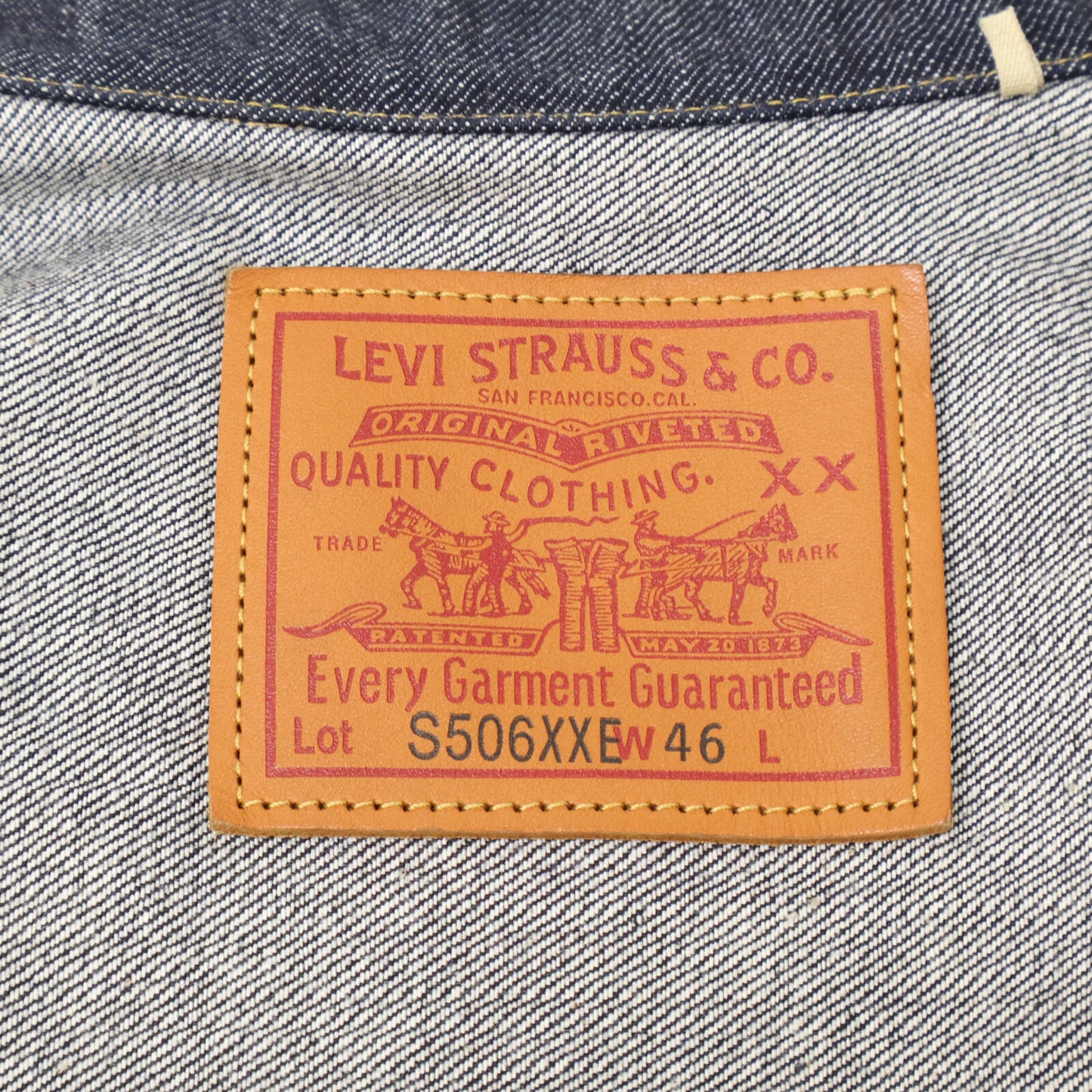 LEVI'S リーバイス 【美品】LVC 0039S-0000 S506XXE 初期型 1944 大戦モデル Tバック デニムジャケット ジャケット