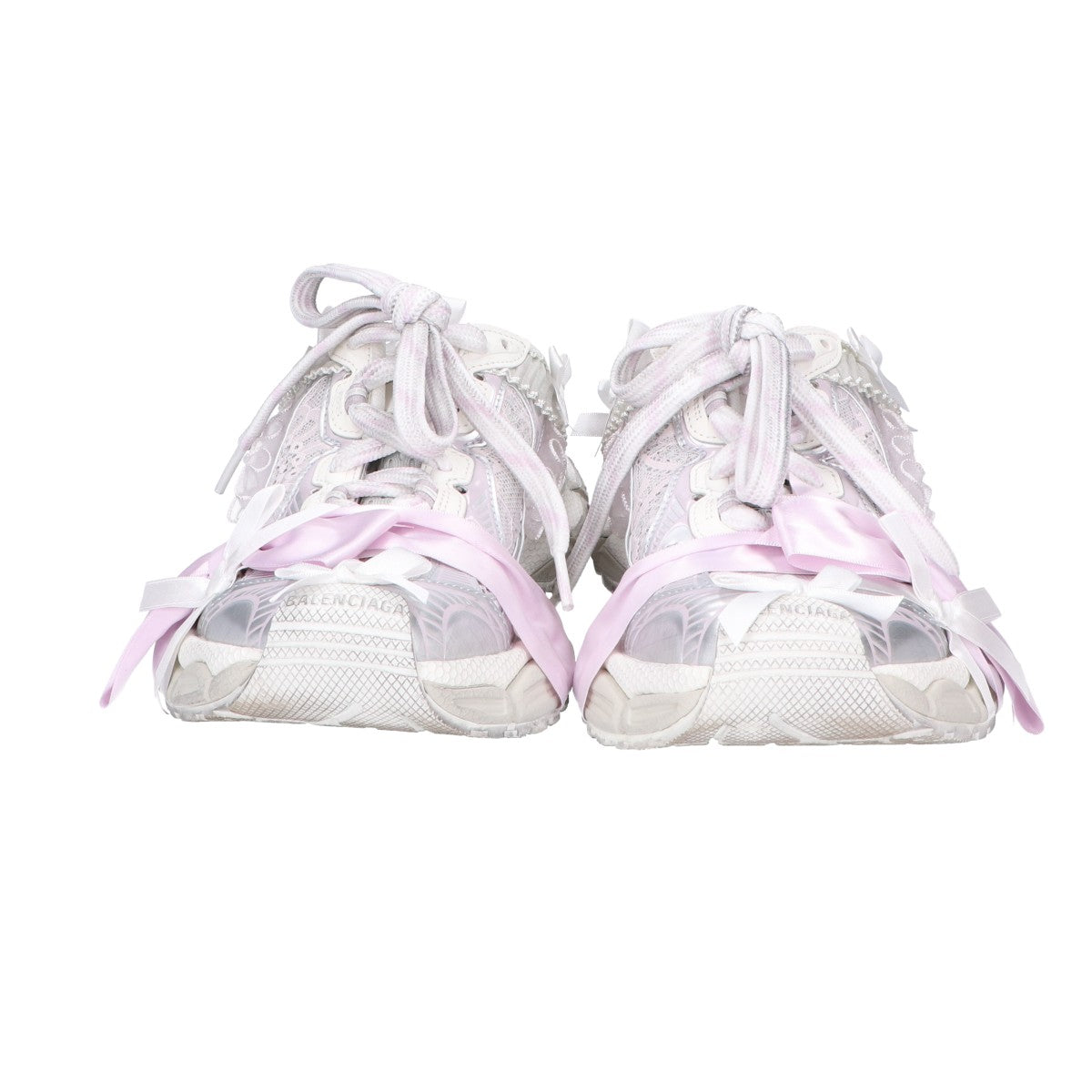 BALENCIAGA バレンシアガ 美品 825468 3XL レース＆リボン ミュールスニーカー シューズ