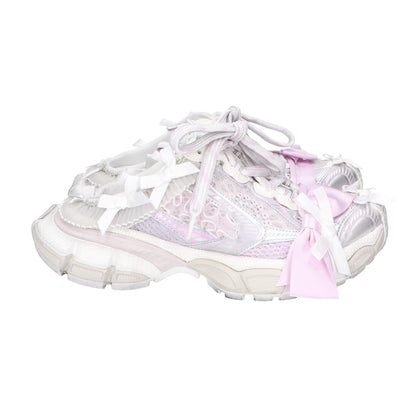 BALENCIAGA バレンシアガ 美品 825468 3XL レース＆リボン ミュールスニーカー シューズ
