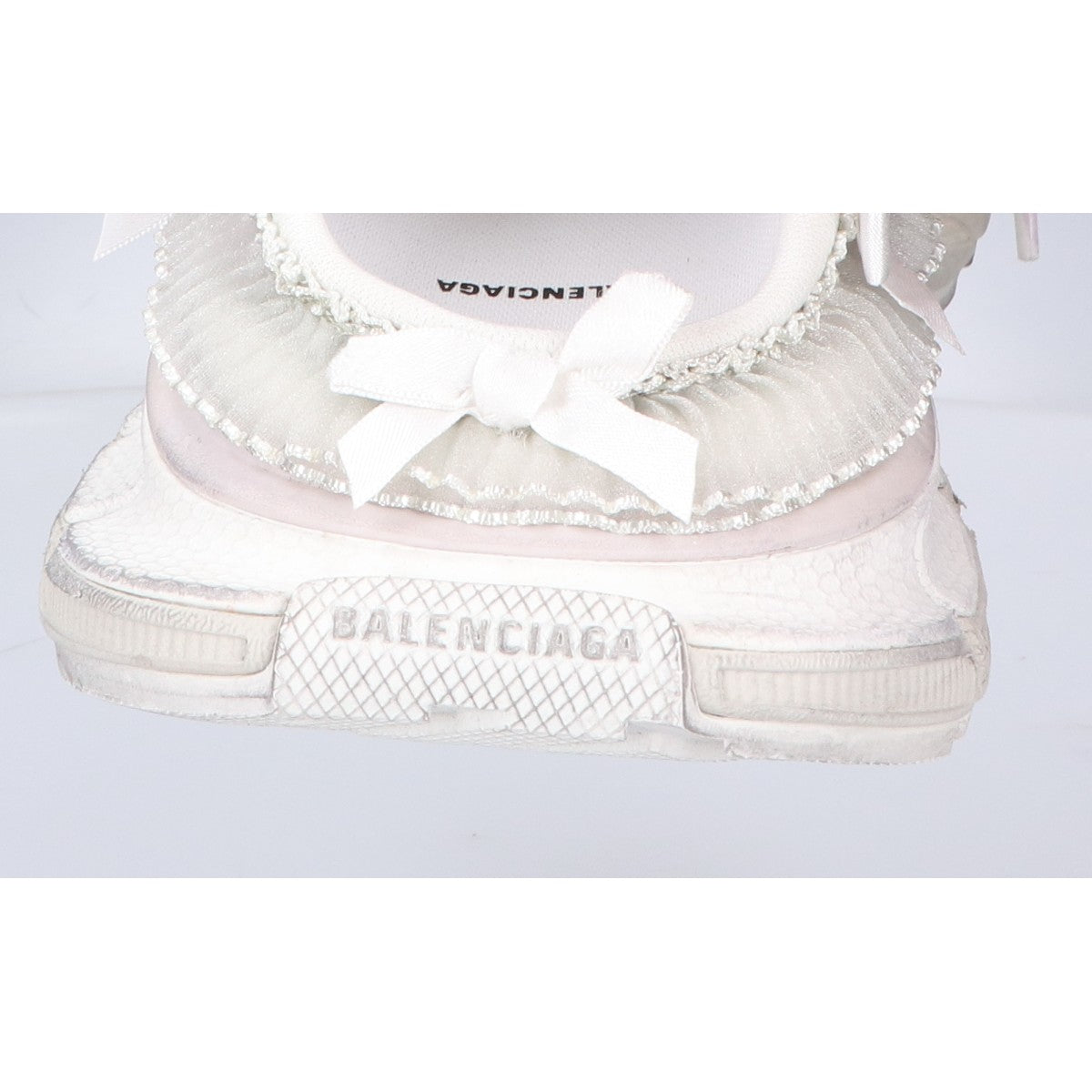 BALENCIAGA バレンシアガ 美品 825468 3XL レース＆リボン ミュールスニーカー シューズ
