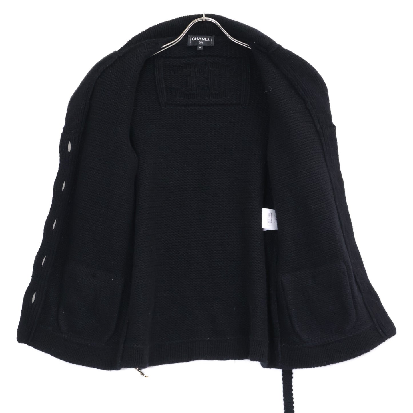 CHANEL シャネル 美品 国内正規 20B P65112K60971 パールココマークベルト付き ココボタン カシミヤシルク カーディガン ニットジャケット ジャケット
