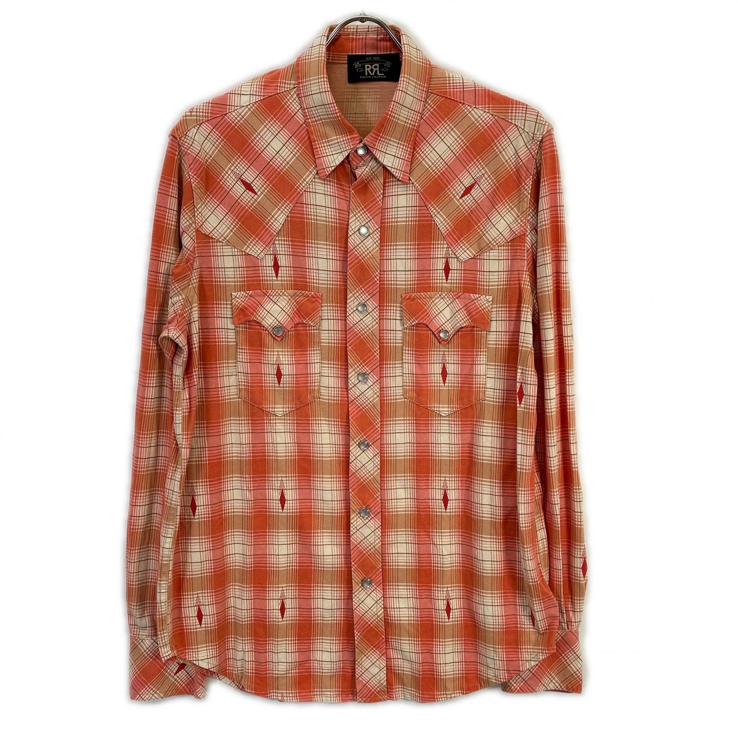 RRL ダブルアールエル コッパー Plaid Jersey チェック柄 ウエスタンシャツ トップス