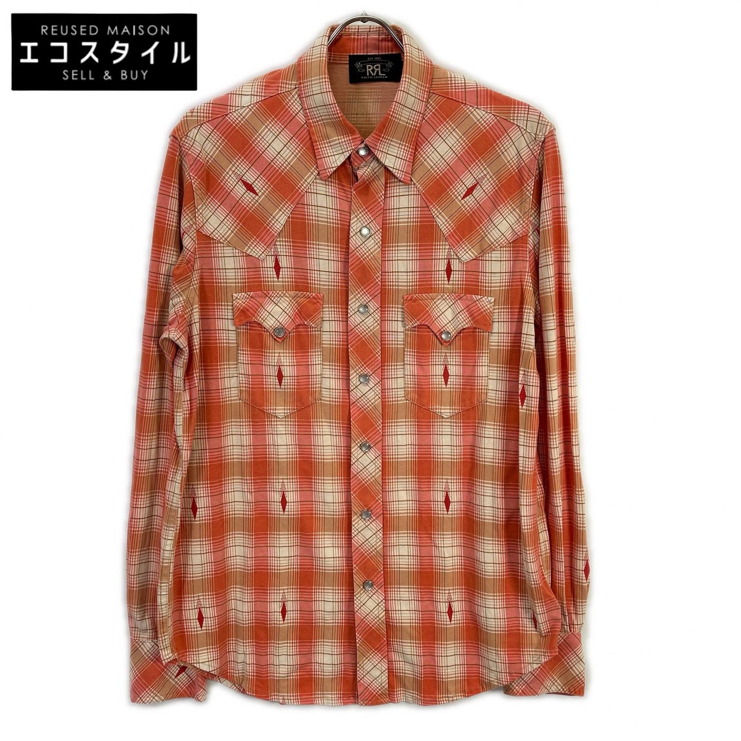 RRL ダブルアールエル コッパー Plaid Jersey チェック柄 ウエスタンシャツ トップス