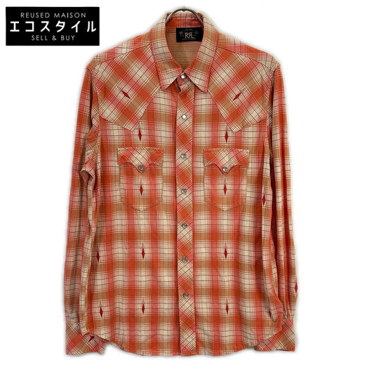 RRL ダブルアールエル コッパー Plaid Jersey チェック柄 ウエスタンシャツ トップス