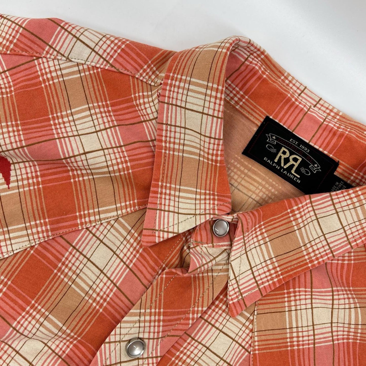 RRL ダブルアールエル コッパー Plaid Jersey チェック柄 ウエスタンシャツ トップス