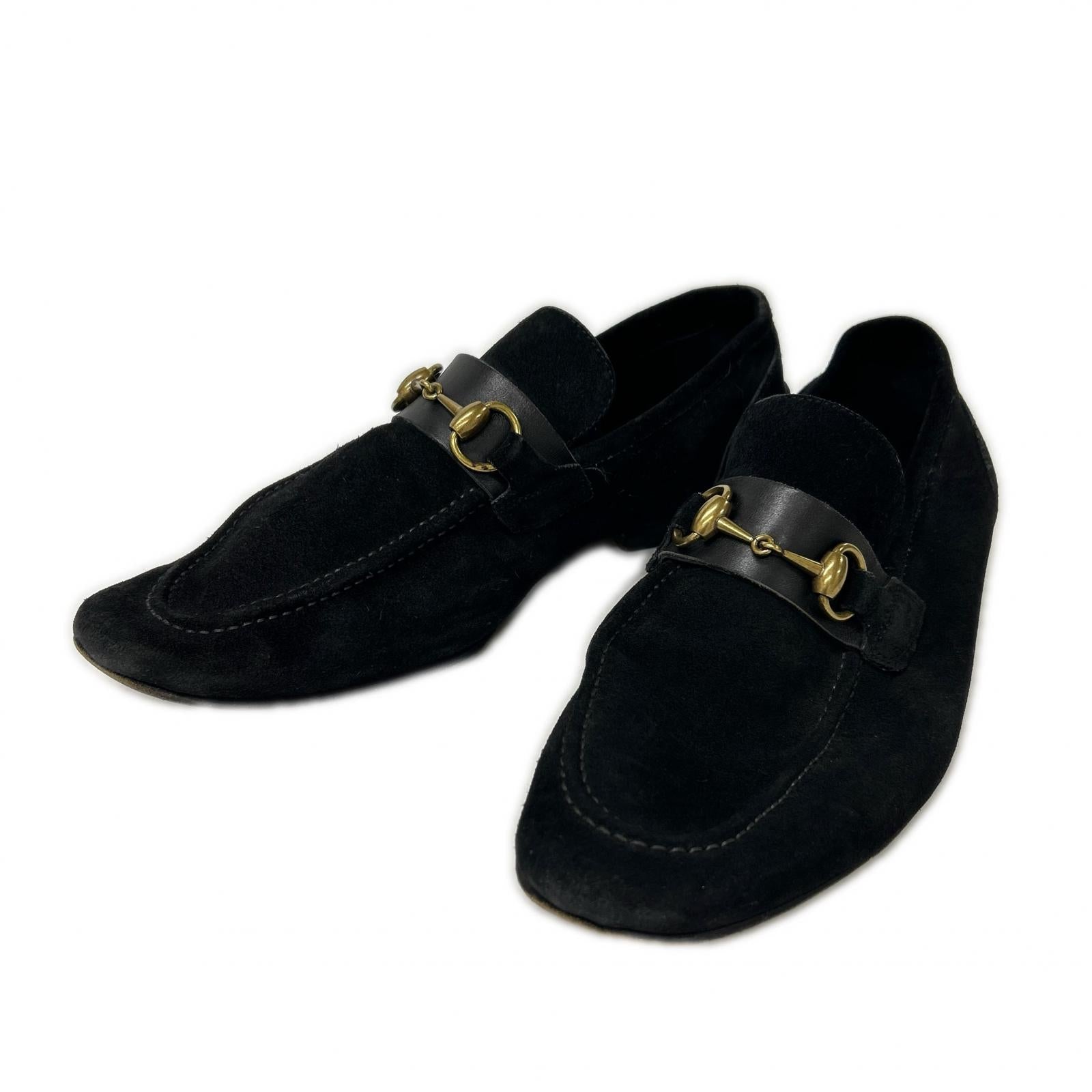 GUCCI グッチ 105857 スエード ホースビット ローファー シューズ